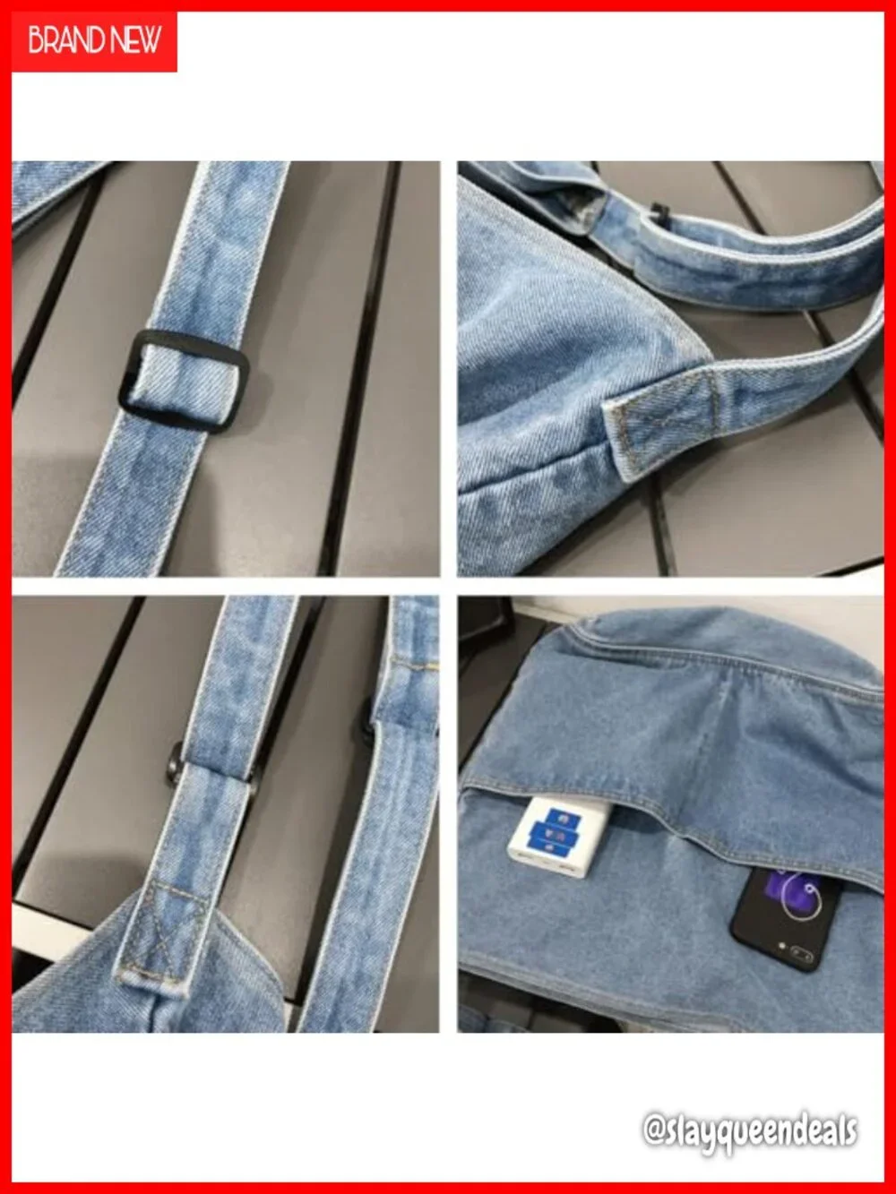 Denim Canvas Messenger Shoulder Bag Crossbody Tote 13